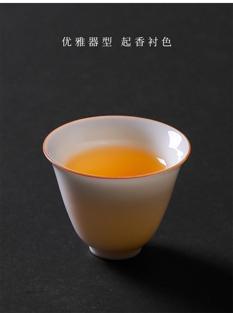 Jingdezhen manual sweet white porcelain kung fu tea cups ceramic sample tea cup masters cup single cup, small cup tea set only