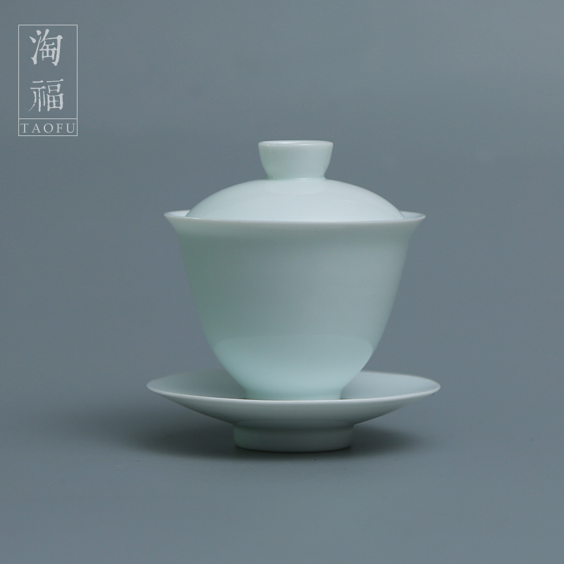 Tao fu jingdezhen blue white porcelain powder tureen group celadon ceramics kung fu tea set household gifts gift box