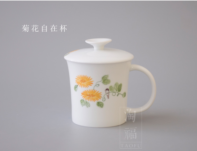 Hand - made name plum comfortable cup 380 ml ceramic kung fu tea cups with filter office cup with cover glass