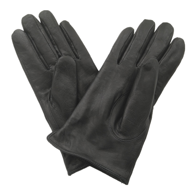 Black Winter Plus Suede Cold-Proof Warm Leather Gloves Men Business Dress Outdoor Mountain Lambskin Thickened Inner Gloves