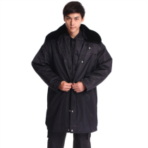 Cashmere multifunction big coat black men and women security winter cold proof clothes waterproof and warm cotton padded jacket