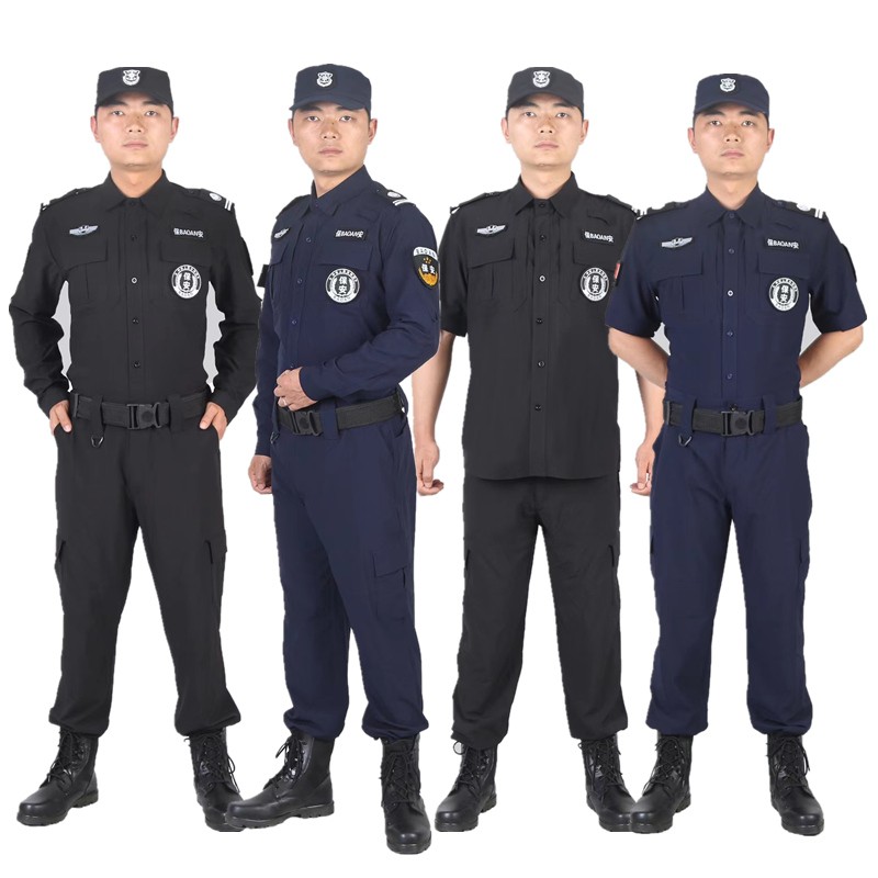 New black long sleeve speed dry combat training uniform for men and women security 511 Summer thin short sleeve elastic training on duty