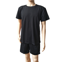 Black No Mark Fitness Training Suit Men And Women Summer Running Round Collar Short Sleeve T-shirt Shorts Shorts Quick Dry Fitness Suit Suit