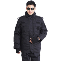 Winter diagonal cloth multifunction large coat black male and female security as a dressing thicken on duty cotton clothing plus fattening