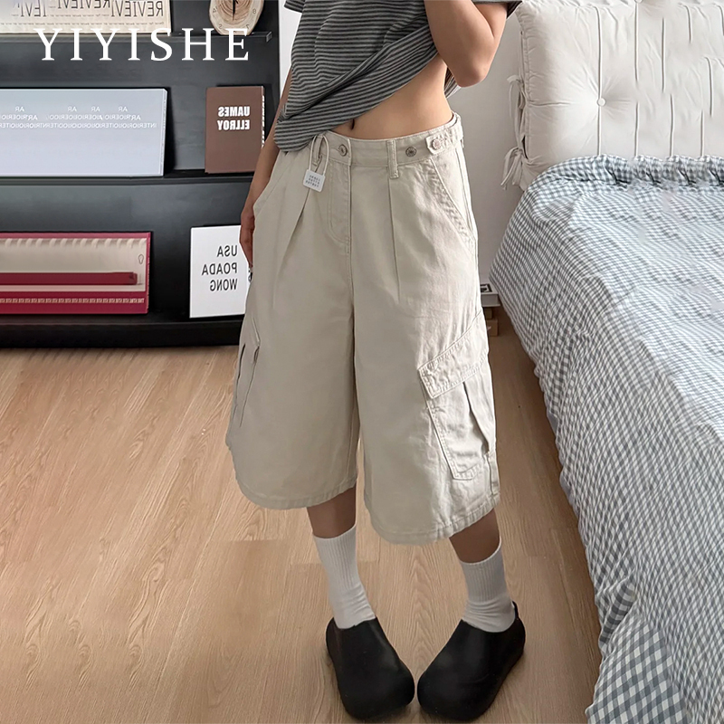 American-Style Off-White Cropped Wide-Leg Pants for Women, 2026 Summer Thin High-Waisted Loose Slimming Casual Workwear Mid-Length Pants American-Style Off-White Cropped Wide-Leg Pants for Women, 2026 Summer Thin High-Waisted Loose Slimming Casual Workwear Mid-Length Pants