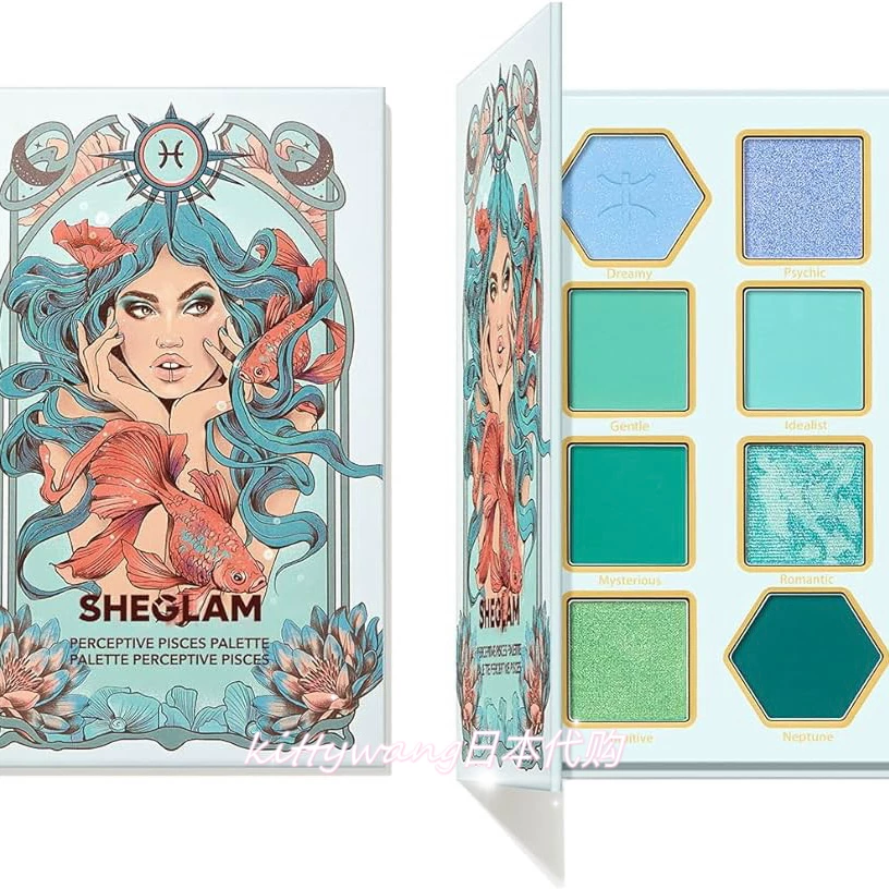 Палетка теней (Sheglam) серия Constellation — 8 оттенков перламутр и мат, синие/зеленые/фиолетовые/серые