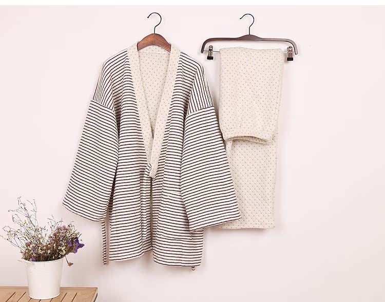 Mùa thu và mùa đông nam Nhật Bản kimono cotton dày không khí lớp đồ ngủ đặt nhà dịch vụ Nhật Bản phẳng rất lớn kích thước quần lót nam
