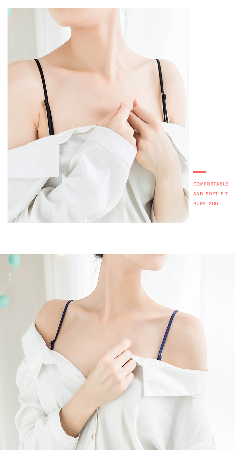 Áo ngực dây đai mùa hè dây đeo đồ lót dây đai trong suốt không trượt sexy vô hình liền mạch từ cổ áo quây bra strap quan lot nu