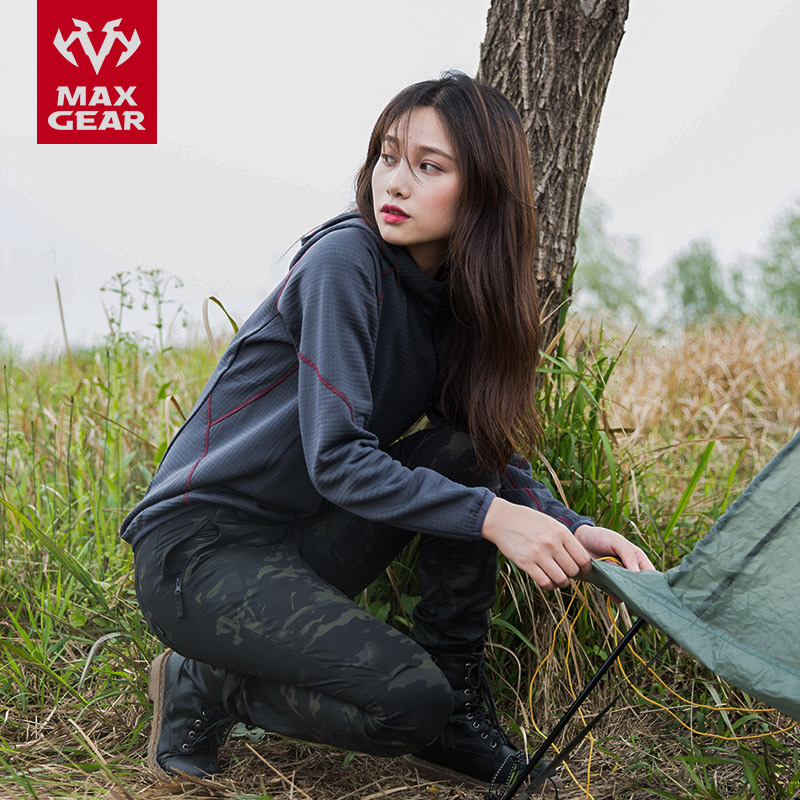 Customized MAXGEAR cloud wing urban outdoor casual sports sweatshirt women's warm breathable hooded diagonal open neck jacket