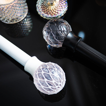 Light luxury crystal head thickened aluminum alloy nano silent curtain rod Nordic modern simple Roman Rod single rod double rod