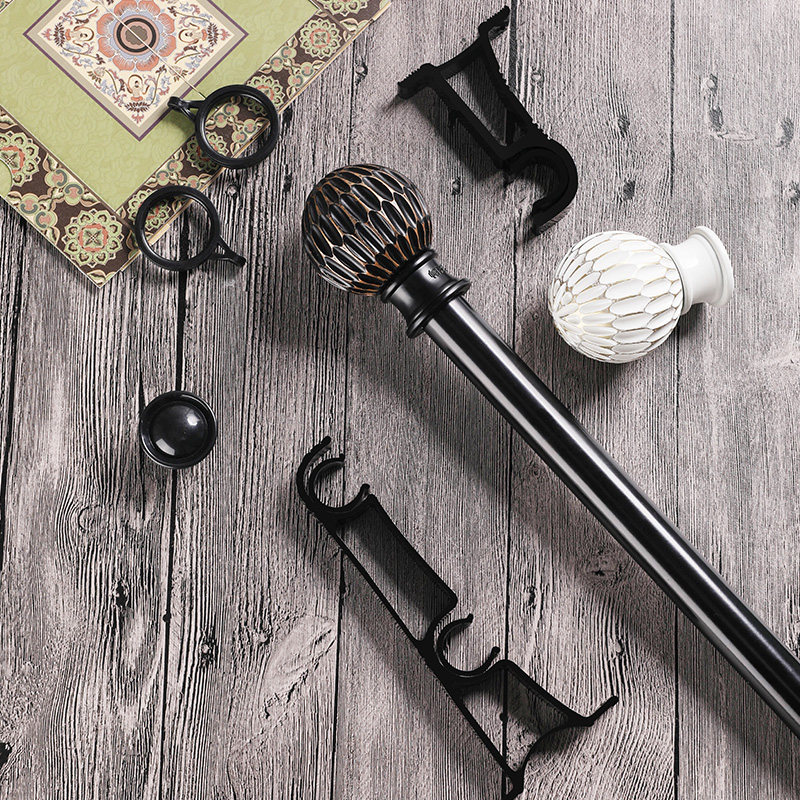 Light luxury Baroque thick aluminum alloy nano silent curtain rod Nordic style simple Roman Rod single rod double rod