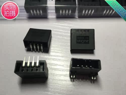 AMP原装 3.81mm间距 4针弯脚插座 1-178294-2镀金针脚 可直接拍