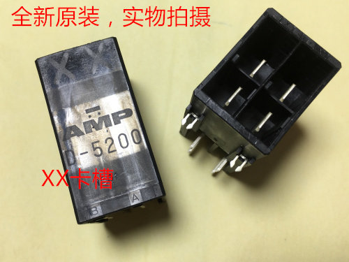 D5200 XX 1-1318983-6 AMP4针弯针板座 全新原装正品