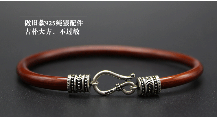 Su Yi spatholobus vòng tay nữ phần không Tây Tạng vòng đeo tay bằng gỗ hoang dã nam sterling bạc trang sức dân tộc phong cách đôi phụ kiện vòng dâu tằm cho bé
