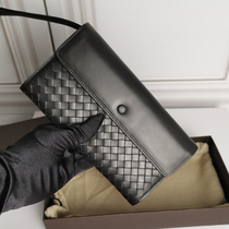 Leisure small handbag men leather zipper weaving wallet long 2022 new tide wallet female mobile phone bag