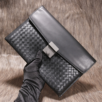 Mens bag 2022 new tide mens leather bag leather bag leather weaving business leisure handbag