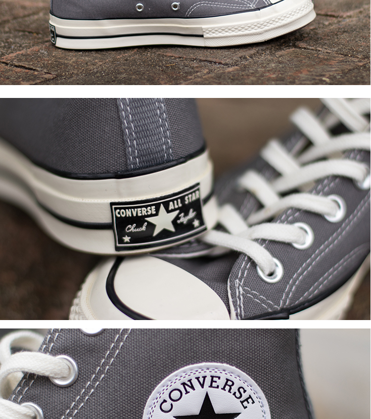 Converse CONVERSE 1970S cao lê hoa màu xám đá xám giày nam giày nữ giày vải giày 164946C - Plimsolls giày thể thao nam adidas