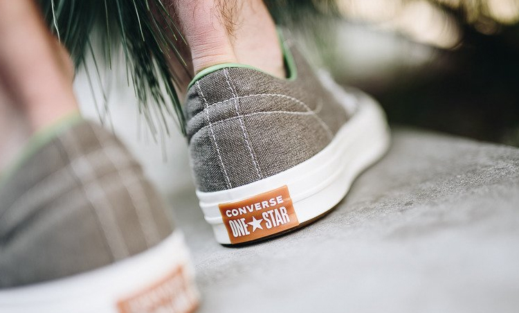 CONVERSE / Converse ONE STAR cũ màu xám bơ xanh cỏ xanh giày thấp nam 164360C - Dép / giày thường giày sneaker nam trắng