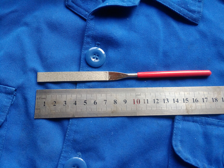 180 mm 180 mm long 10 mm wide flat type small tip file with diamond sand Shinto filing knife