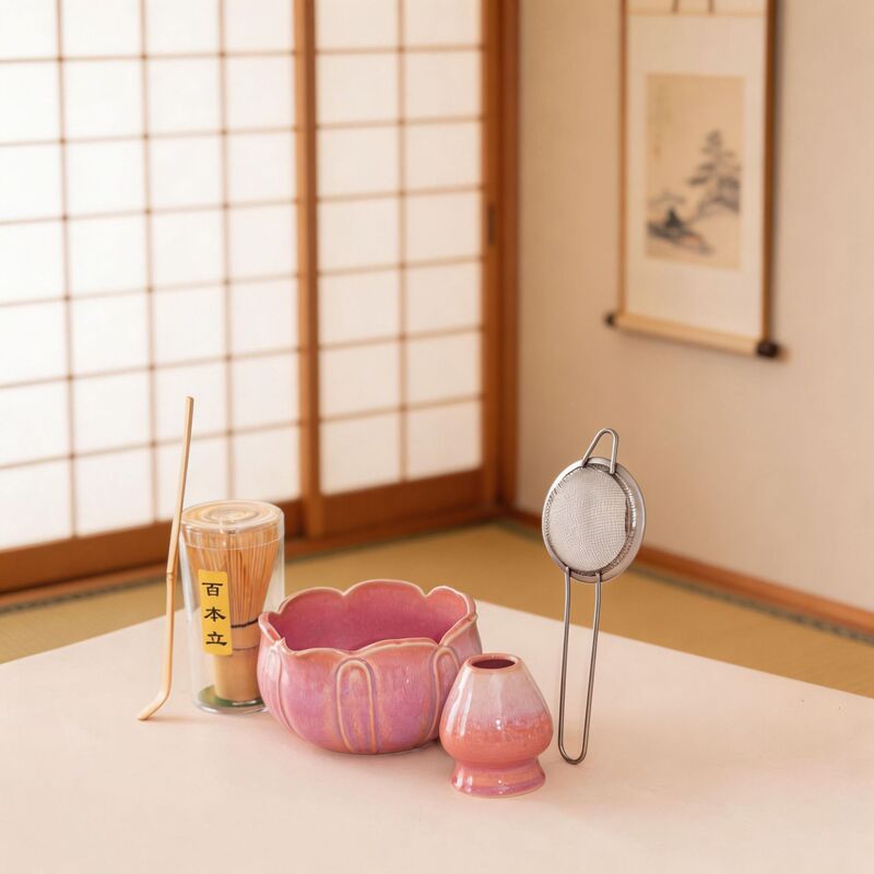 Amazon Cross-Border Exclusive Supply of Lotus Matcha Bowls, Matcha Tea Sets, Tea Whisk, Song Dynasty Tea-Making Matcha Tool Set