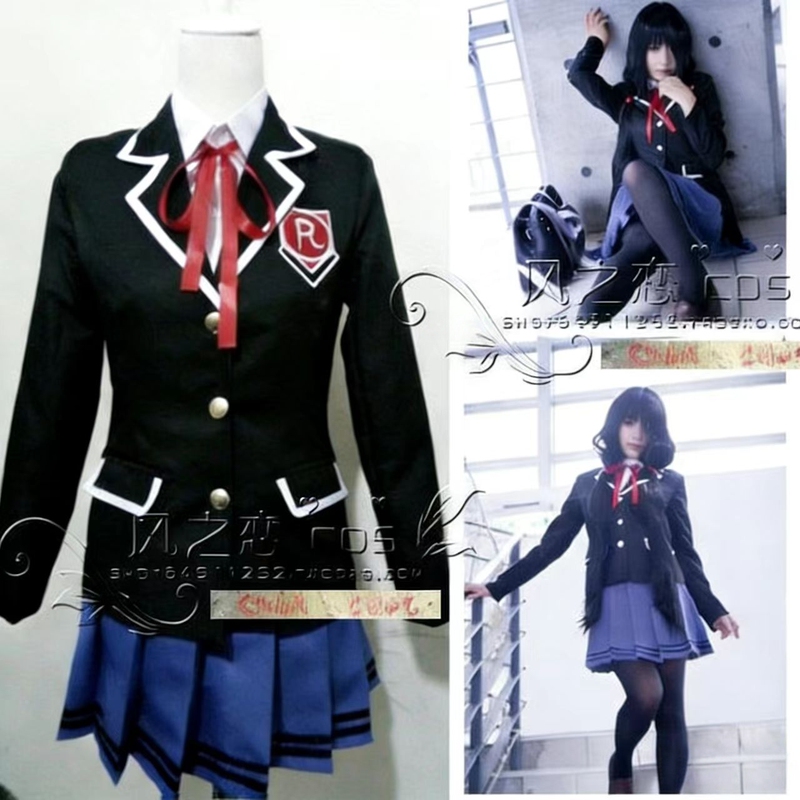 Date a Live Cosplay Costume Tokisaki Kurumi, Yatogami Tsubaki, Gojo Shidou School Uniform Cosplay Uniform Set Date a Live Cosplay Costume Tokisaki Kurumi, Yatogami Tsubaki, Gojo Shidou School Uniform Cosplay Uniform Set