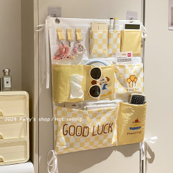 Fabric storage hanging bag hanging type student dormitory upper bunk bedside hanging wall storage bag door back wall bedside bed