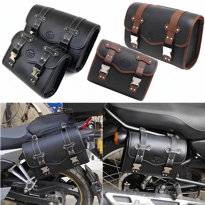 Retro Motorcycle Electric Vehicle Leather Side Bag Waterproof Saddle Bag Scooter Universal Side Bag Hanging Bag Rear Tail Bag Retro Motorcycle Electric Vehicle Leather Side Bag Waterproof Saddle Bag Scooter Universal Side Bag Hanging Bag Rear Tail Bag
