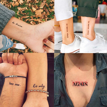  60 sheets of English tattoo stickers waterproof female long-lasting clavicle couple personality letter short sentence simulation ins wind sexy