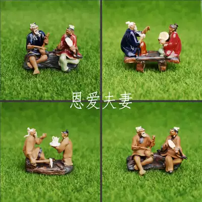 Loving couple rockery bonsai Aquarium garden fish tank landscaping characters Ceramic small ornaments accessories Decorative craft gift ornaments