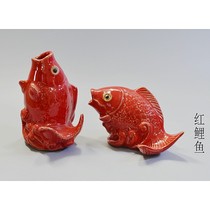 Ceramic red carp more than every year garden garden rockery bonsai landscaping ornaments home decorations water spray accessories