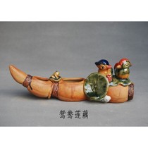 Mandarin duck lotus root ceramic flowerpot decoration wedding Chinese Valentines Day Valentines Day gift romantic creativity