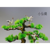 Ceramic small crane longevity crane miniature landscape bonsai animal landscaping ceramic accessories small rockery ornaments decorations