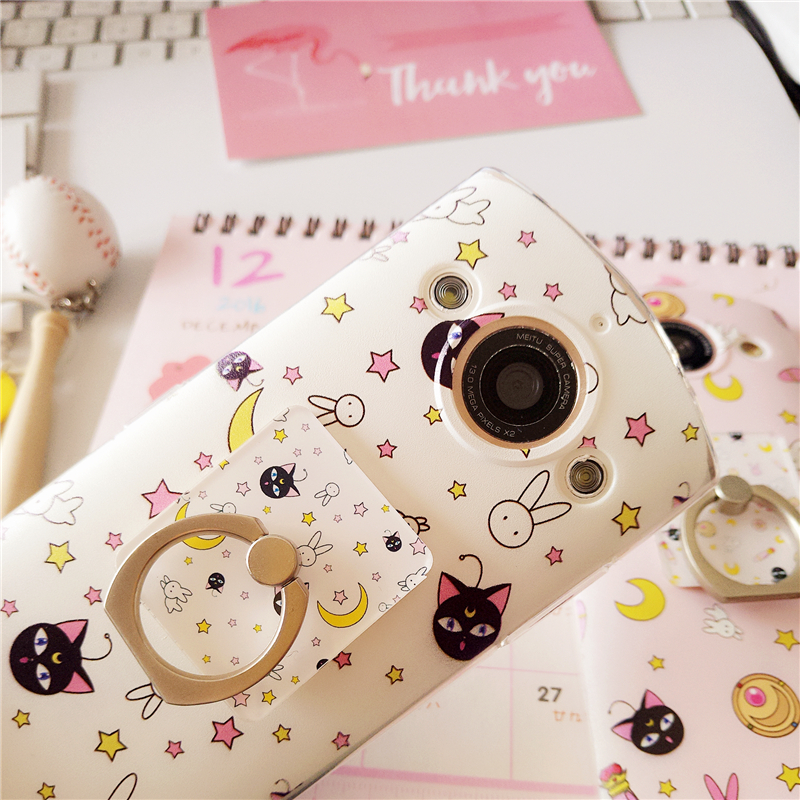 Luna Cat Meitu M6 V4 Mobile Shell T8 Soft Shell Mito 4 M8 M4S Vòng đeo tay Vỏ điện thoại được sơn - Nhẫn nhẫn vàng nam 18k