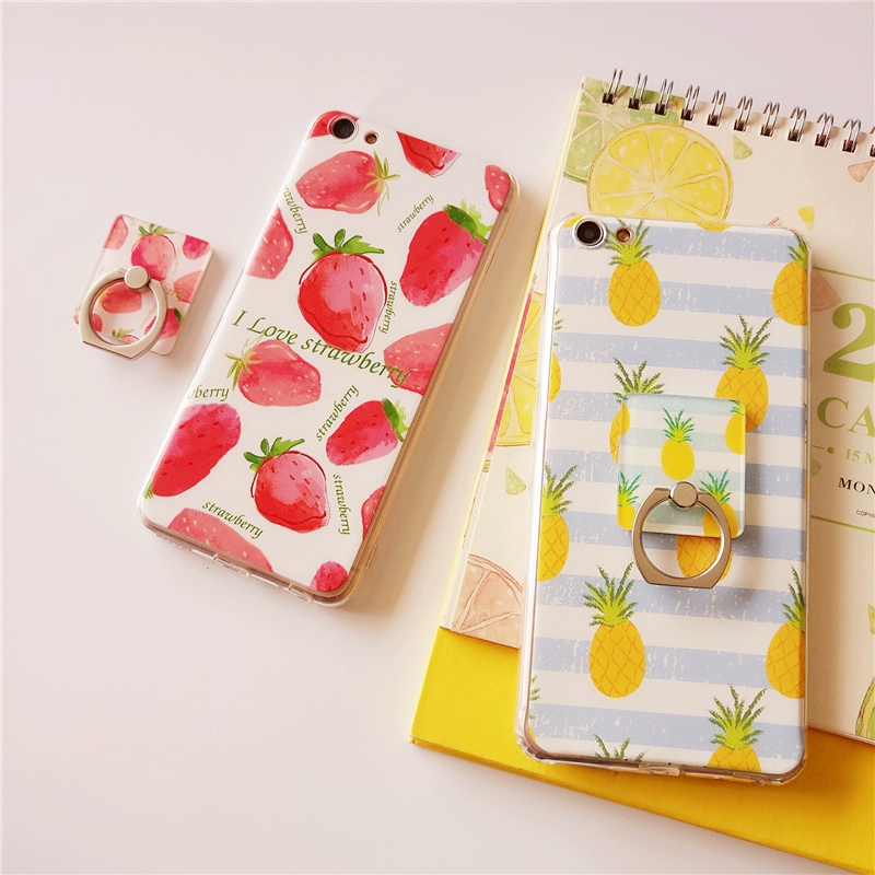 OPPO Strawberry R9S R11S Set A59 Đế R9splus Silicone R15 Mobile Shell Soft Ring Ring Silicone - Nhẫn nhẫn vàng 18k nam