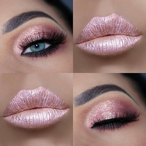 Metal orange lip glaze white Lip Gloss Diamond sequin laser lip gloss European and American lip paint lasting matte not decolorization shiny