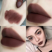 ins eat clay goth color goth European and American matte Misty face dark purple chocolate brown lipstick Lipstick Lipstick