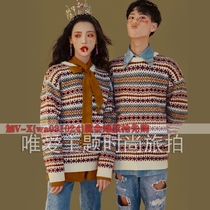 Photo studio exhibition new sweater couple theme photography clothing Korean version of the literary fan photo theme photo sweater