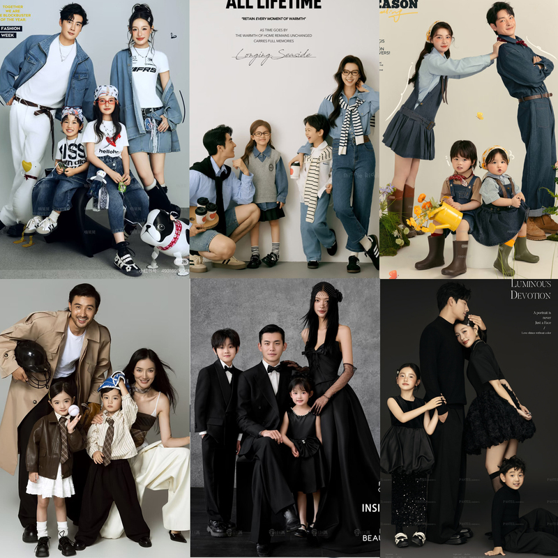 New Korean-Style Atmospheric Studio Photography Outfits for Family Photos, Family of Four Theme Photography Clothing New Korean-Style Atmospheric Studio Photography Outfits for Family Photos, Family of Four Theme Photography Clothing