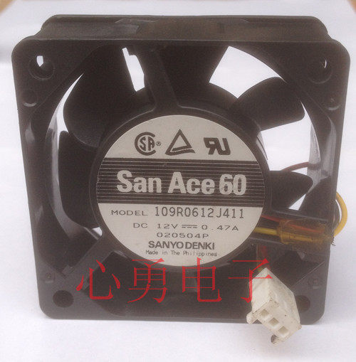 Original installation Sanyo Sanyo Heat Cooling Fan 109R0612J411 DC12V 0 47A 6025 2 Line