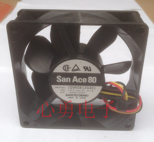 Original Sanyo cooling fan 109R0812G401 12V 0.37A 8025 3-wire