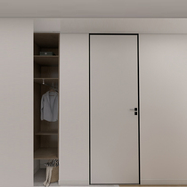 Aluminum wood narrow side indoor door Tuned top room Bedroom door Home Soundproof Without Side Frame Invisible Lacquered Suit Solid Wood Door