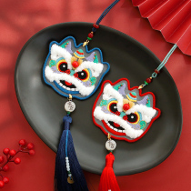 Embroidered handmade diy material bag safety charm to send boyfriend car pendant self-embroidered sachet sachet double-sided embroidery peace blessing