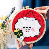 Russian stamp embroidery hand embroidery diy wool painting couple embroidery stamp music stamp show needle material package free frame