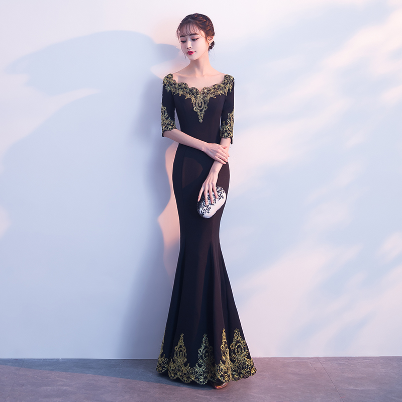 Robe de soirée      manchon de cloche - Ref 3213256 Image 3