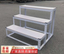 Trapezoidal angle steel shelf Step type disassembly and assembly mobile rack Florist display rack Multi-function shelf Flower rack Shoe rack