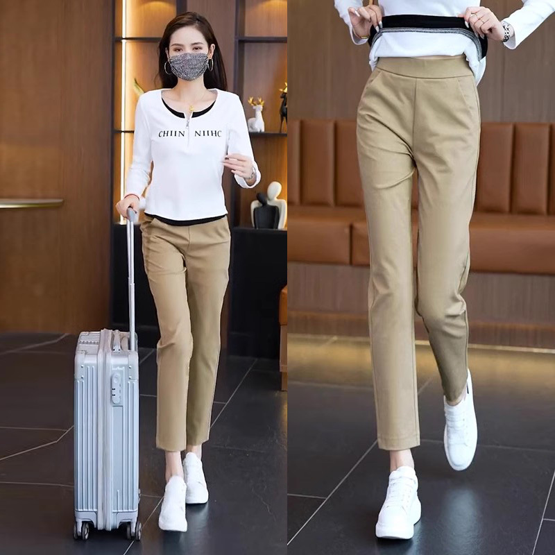 Petite Women's Casual Pants, 8/9 Length, 2026 New Popular Style, Spring/Summer Thin, Slimming Straight-Leg Pants, Tapered Pants