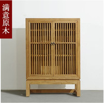 Solid wood furniture old elm shoe cabinet modern simple shoe cabinet dustproof Chinese entrance hall shoe cabinet