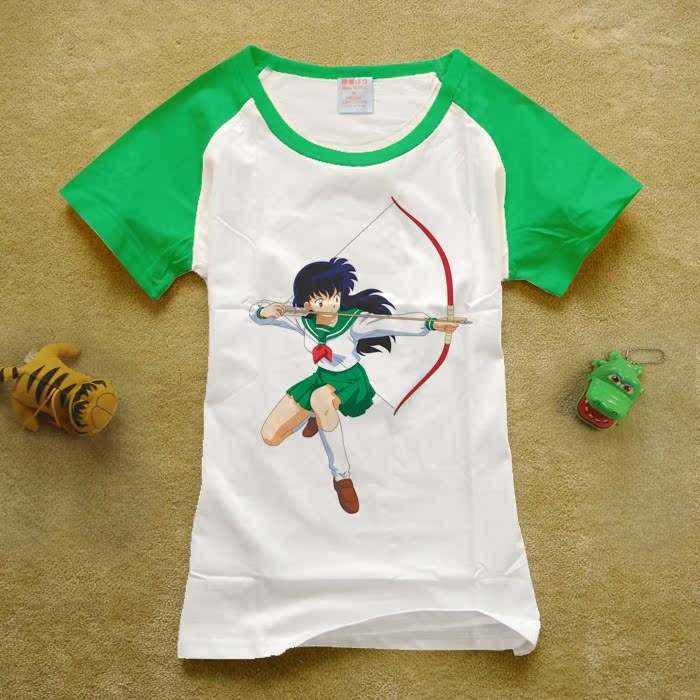 Inuyasha nhân vật hoạt hình dễ thương in anime xung quanh quần áo Sundial Gewei hoa đồng nghiệp áo thun cotton ngắn tay những hình dán cute