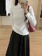 Double-sided brushed thickened warm long-sleeved T-shirt for women in autumn and winter slim-fitting half turtleneck bottoming shirt outer wear fleece top