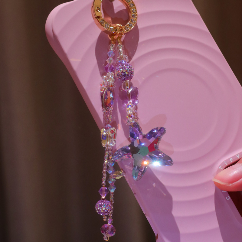 Starfish Small Pendant, Handmade, Beautiful and Romantic, Blue-Purple Starry Sea Crystal Small Pendant, Jewelry Gift